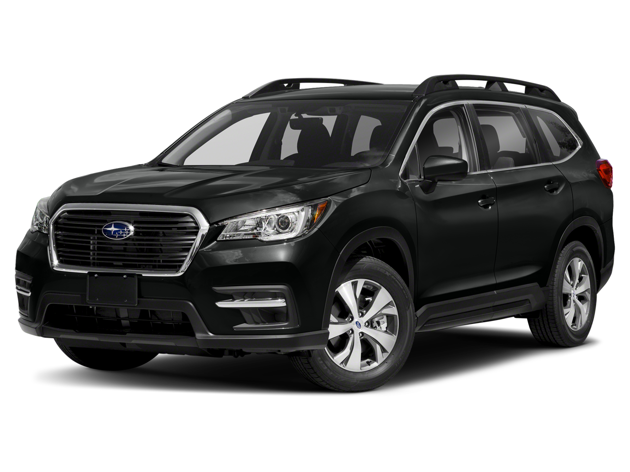 2021 Subaru Ascent Premium in Crystal Black Silica — front three-quarter view