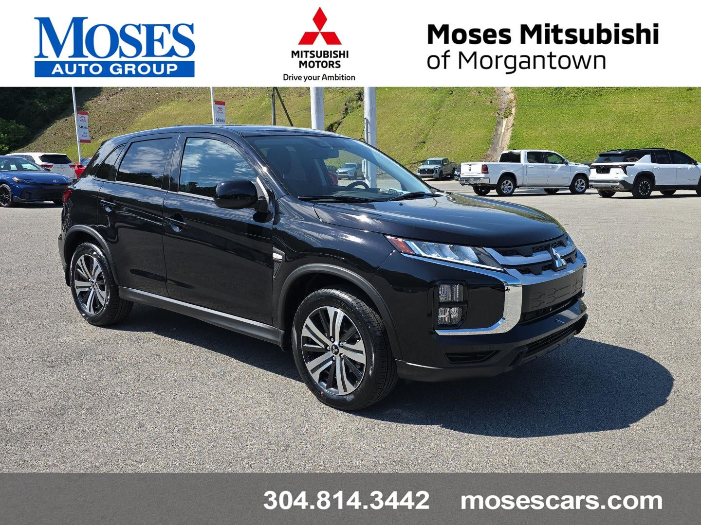2026 Mitsubishi Outlander Sport ES in Labrador Black Pearl — front three-quarter view