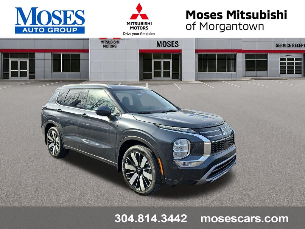 2026 Mitsubishi Outlander SEL in Graphite Gray — front three-quarter view